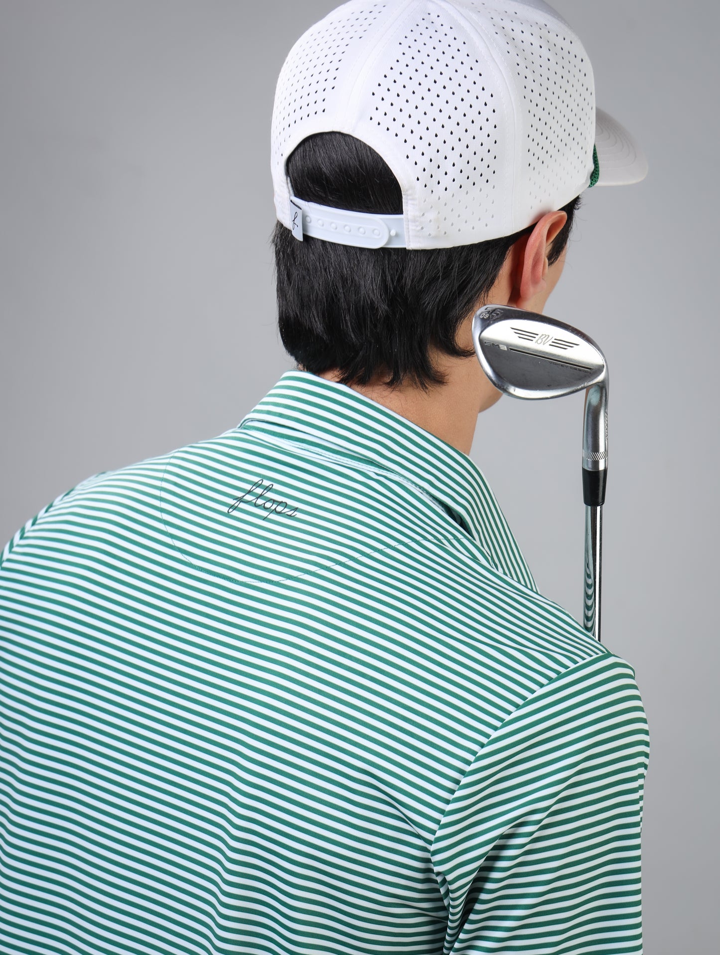 Green striped polo