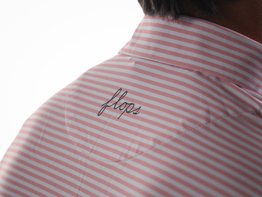 Pink striped polo
