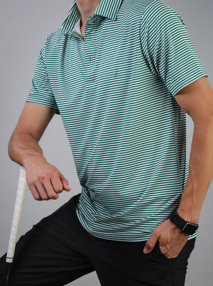Green striped polo