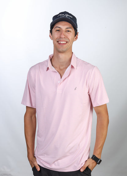 Pink striped polo