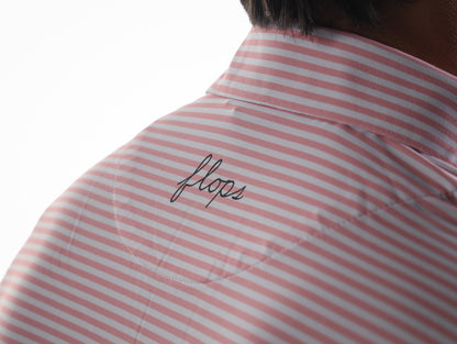 Pink striped polo